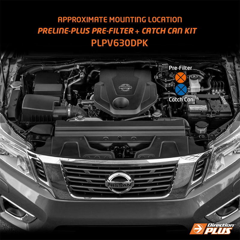 Direction Plus Nissan Navara D23 2.3L PreLine Plus Fuel Filter & ProVent Catch Can Kit PLPV630DPK