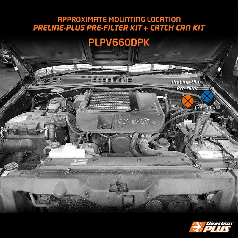 Direction Plus Toyota Prado 120 1KD/1KZ PreLine Plus Fuel Filter & ProVent 200 Catch Can Kit PLPV660DPK