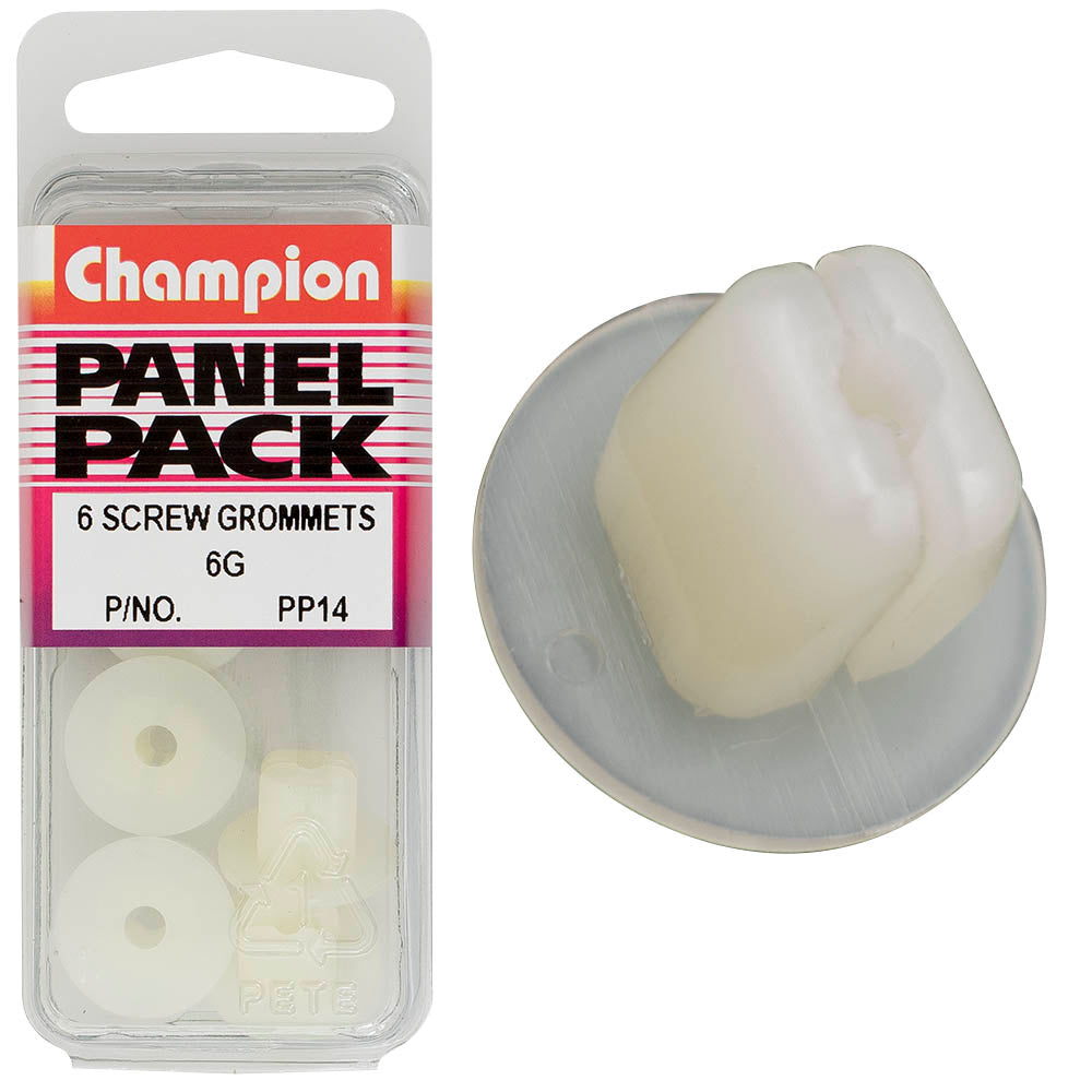 Champion Fasteners Screw Grommet Clear Len: 11mm Screw Size: 4.8mm Hole: 8X8mm Head: 17mm PP14