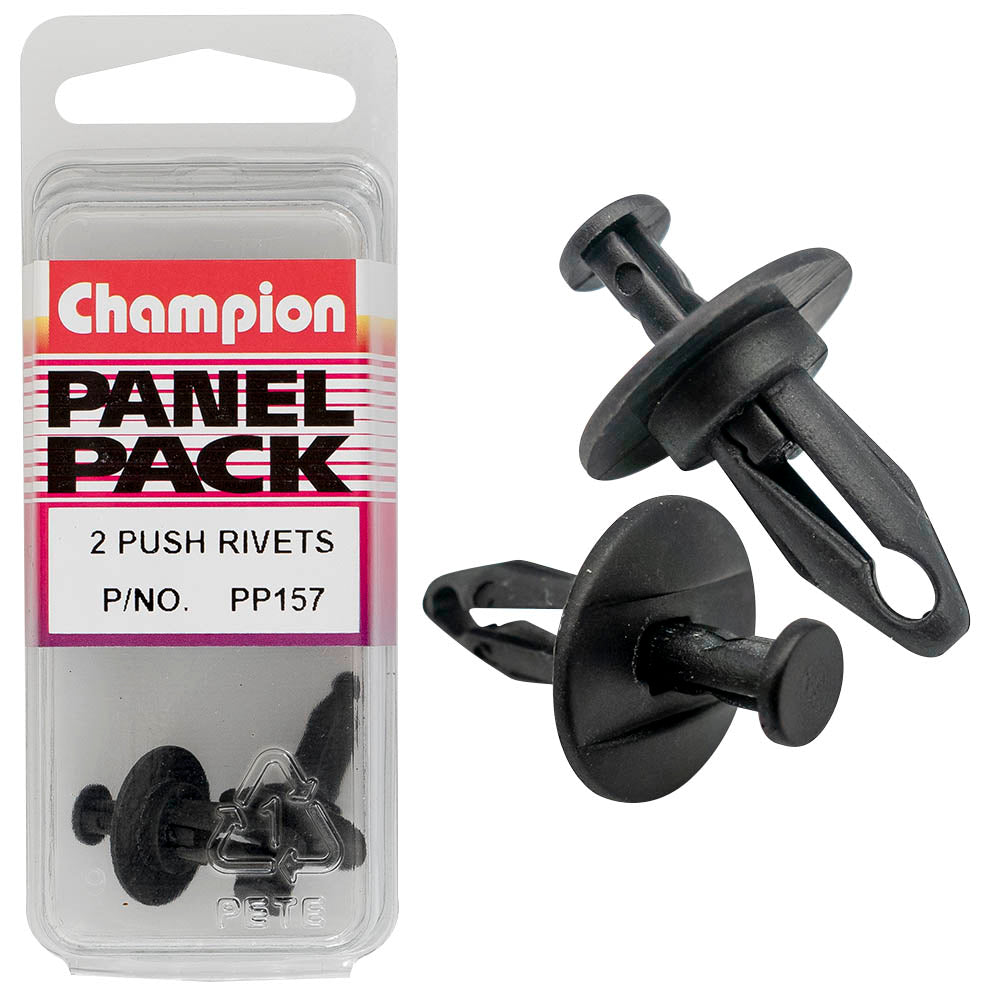 Champion Fasteners Push Rivet Black Len: 18mm Hole: 9.5mm Head: 17mm PP157