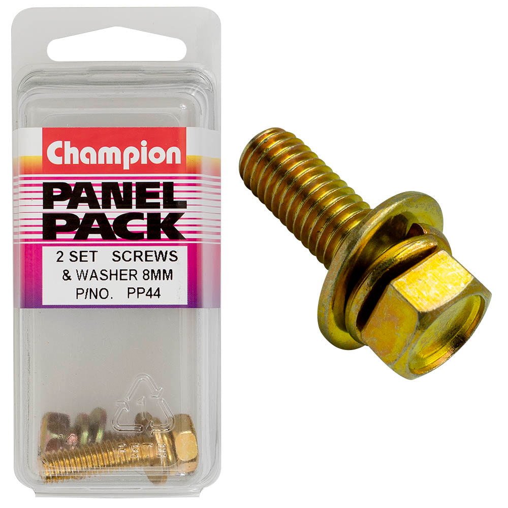 Champion Fasteners Hex Set Screw Sems Flat Washer 8mm PP44