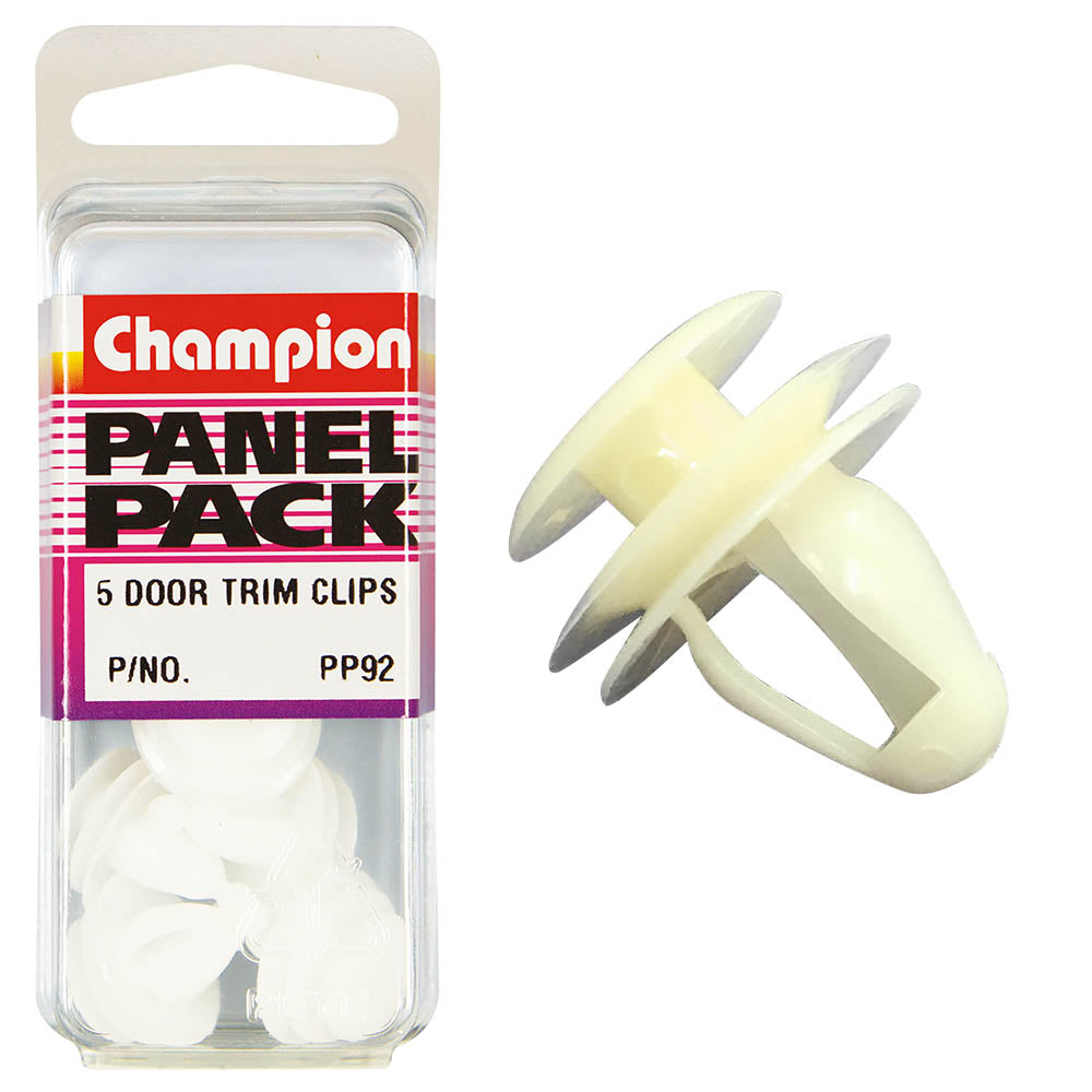 Champion Fasteners Trim Panel Retainer Clear Len: 14mm Hole: 9mm Top Head: 13mm Bottom Head: 18mm PP92