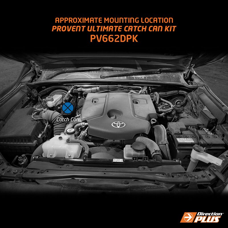 Direction Plus Toyota Hilux N80 2.8L 1GD ProVent Catch Can Kit, 2015 on PV662DPK