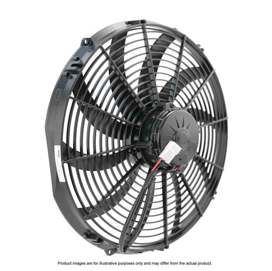 SPAL 16in Fan Skew Blade Push 12V (1959CFM) (88mm Deep) PWAC16SKP