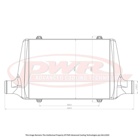 PWR Street Series Intercooler - Core Size 400 X 300 X 68mm, 2.5in Outlets PWI78874