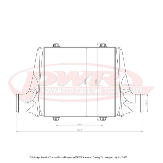 PWR Street Series Intercooler - Core Size 300 X 300 X 68mm, 3in Outlets PWI78877