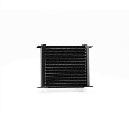 PWR Engine Oil Cooler - Plate & Fin 280 X 256 X 37mm (28 Row) Suits 9in SPAL Fan (Includes Fittings, Fan Additional) (Powdercoated SPAL Engine Oil Kit) PWO5933SP-K