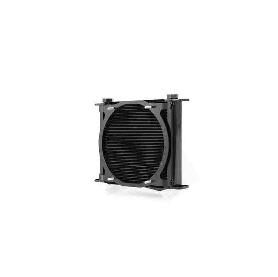 PWR Engine Oil Cooler - Plate & Fin 280 X 256 X 37mm (28 Row) Suits 9in SPAL Fan (Includes Fittings, Fan Additional) (Powdercoated SPAL Engine Oil Kit) PWO5933SP-K