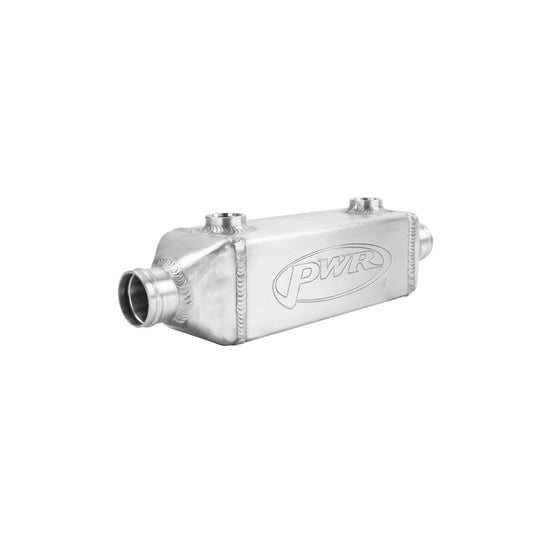 PWR Universal Water To Oil Cooler - In-Line 3in X 3in X 8in With 38mm Outlets PWO5944