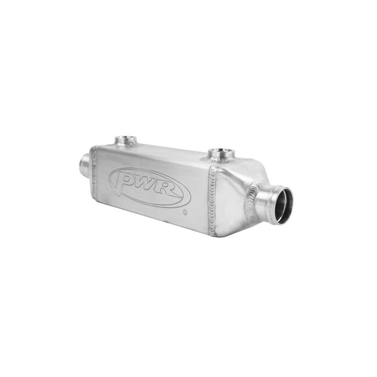 PWR Universal Water To Oil Cooler - In-Line 3in X 3in X 8in With 38mm Outlets PWO5944