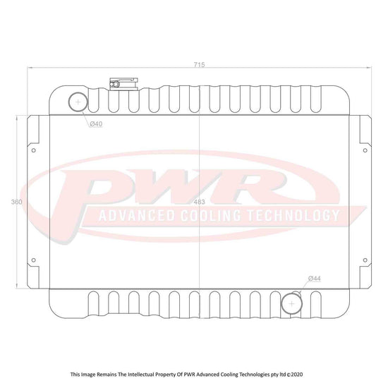 PWR Holden HJ, HQ, HX, HZ With Chev V8 Automatic Transmission (1971 - 1980) 55mm Downflow Radiator PWR0333-3