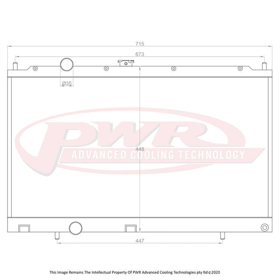 PWR Mitsubishi Lancer Evolution 4, 5 & 6 4G63T Engine (1996 - 2001) 55mm R-Fin Radiator With -20An Fittings PWR1140-11