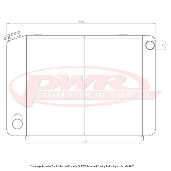 PWR Ford Cortina Te - Tf 6Cyl Engine (1976 - 1982) 55mm Radiator With 16in SPAL Fan Mounts PWR2028SP