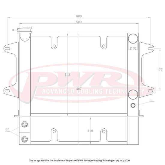 PWR Radiator w/ Oil Cooler fits Mazda R100 1969-71 PWR5785 PWR5785
