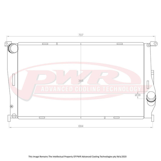 PWR BMW E90 335I '07 Twin Turbo 42mm Radiator (Also Fits E82, E90, E92, E93 And Z4) PWR5970