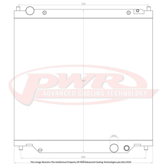 PWR Ford F250 6.2L & 7.3L Powerstroke Engines (2004) 68mm Radiator PWR6222