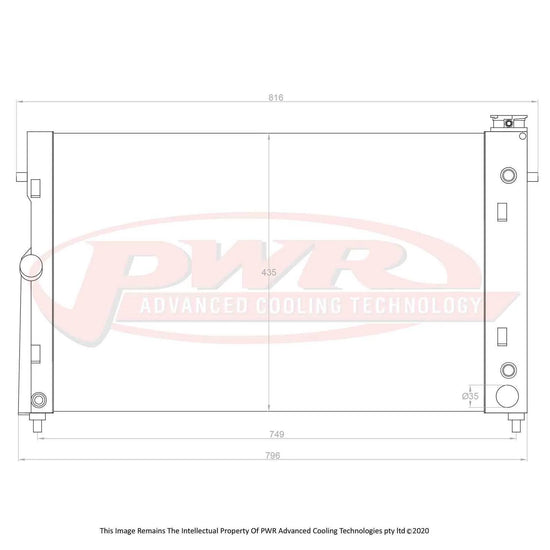 PWR Holden Commodore Vz V8 L76, LS2 6.0Lt Engine Automatic Transmission (2004 - 2007) 55mm Radiator PWR6460-3
