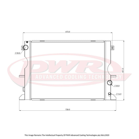 PWR Land Rover Defender TD5 Engine (1998 - 2006) 55mm Radiator PWR6616