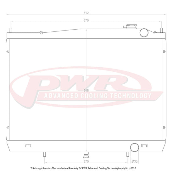 PWR Nissan Navara D22 Zd30Ddt Diesel Engine (1997 - 2004) 42mm Radiator PWR6811