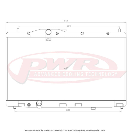 PWR Honda Civic Fk8 K20C1 Engine (2017 - 2020) 42mm Radiator PWR81002