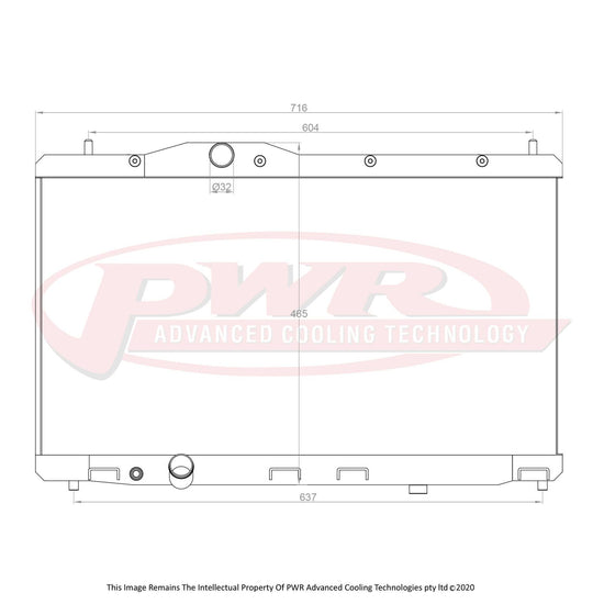 PWR Honda Civic Fk8 K20C1 Engine (2017 - 2020) 42mm Radiator - Elite Series PWR92965