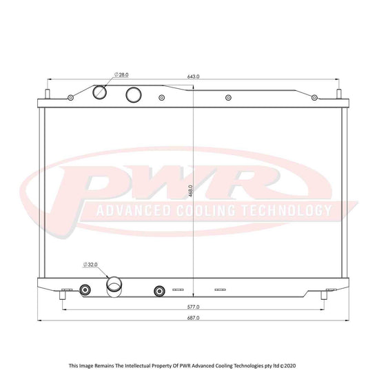 PWR Honda Civic Type-R Fd2 K20A Engine (2006 - 2011) 42mm Radiator PWR98576