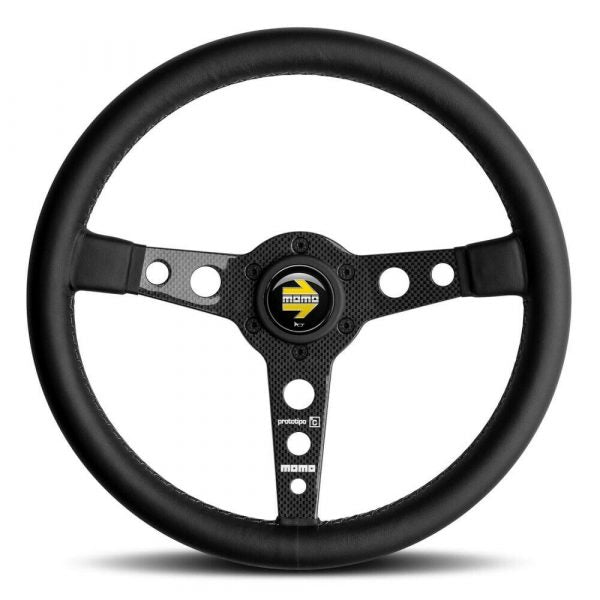 MOMO Prototipo 6c Carbon Black Leather 350mm Steering Wheel
