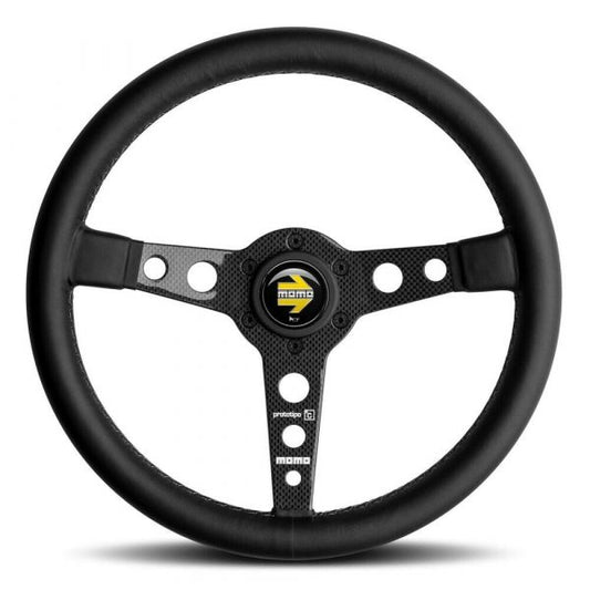 MOMO Prototipo 6c Carbon Black Leather 350mm Steering Wheel