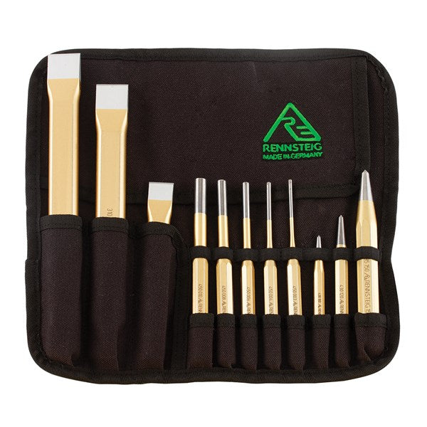 Rennsteig Chisel Pin And Centre Punch Set In Roll REN12