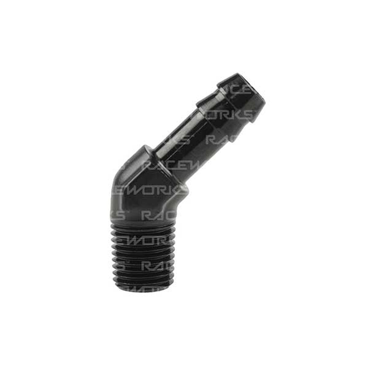Raceworks Male Npt 1/8" To 5/16" Barb 45 Deg
