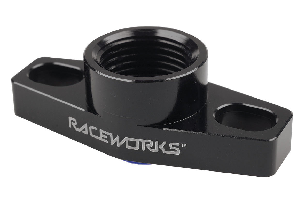Raceworks Turbo Drain Adapter Female An-8 Outlet Universal 38-44mm Slotted - Black