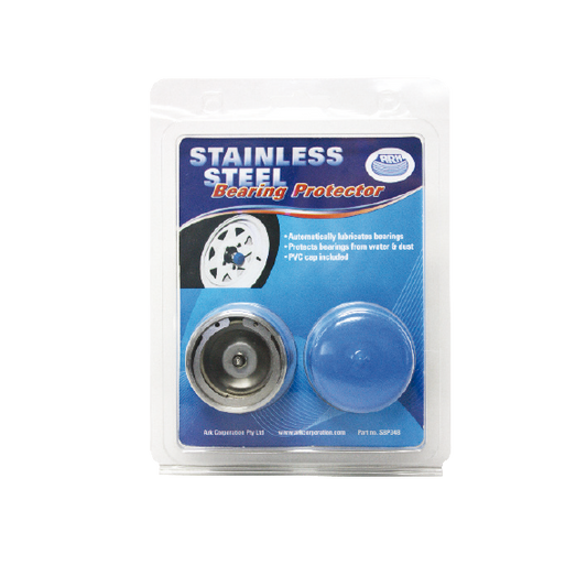 ARK Ark Bearing Protector Stainless Steel, Complete With Blue Pvc Dust Caps 2Pk 186SBP34B