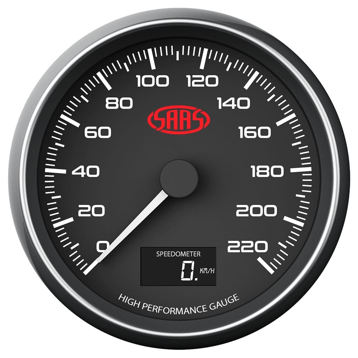 SAAS Speedometer 0-220 Kph 3 1/2In (89mm) In Dash Black SG31632
