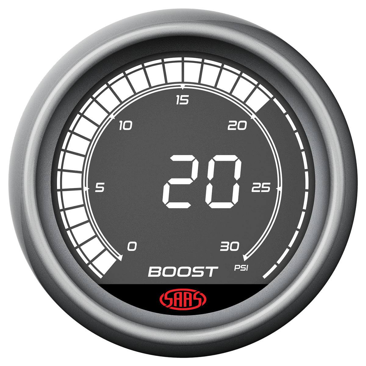 SAAS Boost Gauge Diesel 0-30PSI 52mm - Digital Series SG41213