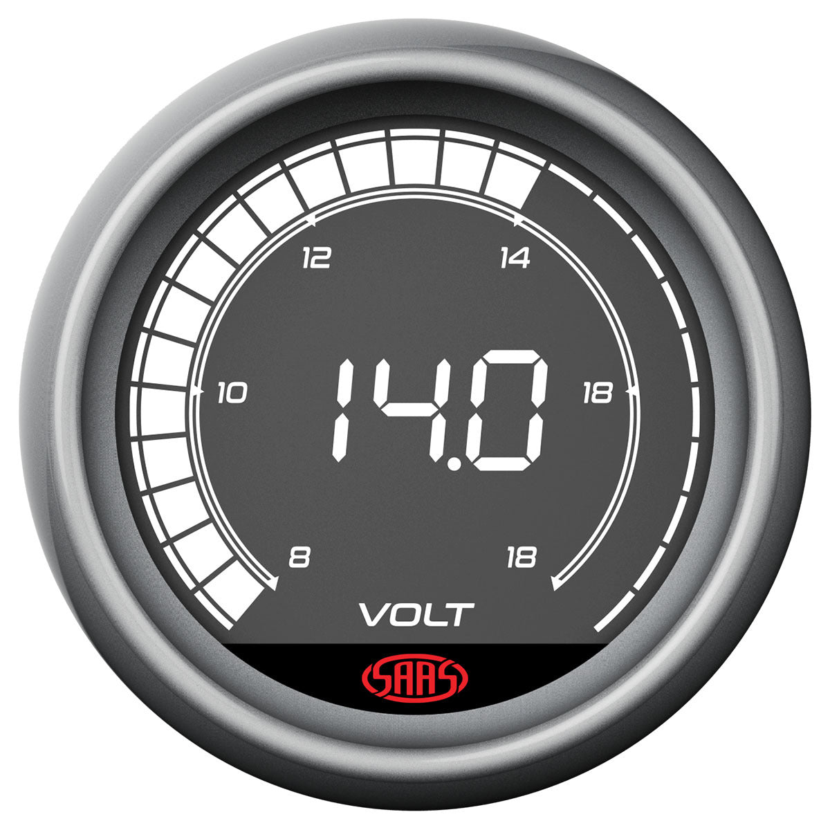 SAAS Volt Gauge 8-18V 52mm - Digital Series SG41250