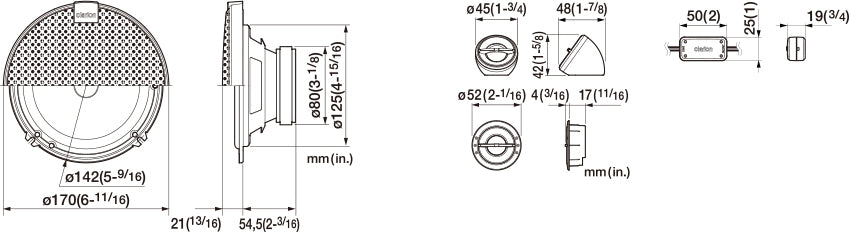 Clarion Audio 6-6.5In (160Mm) 400W 2-Way Component Speakers SH1624S