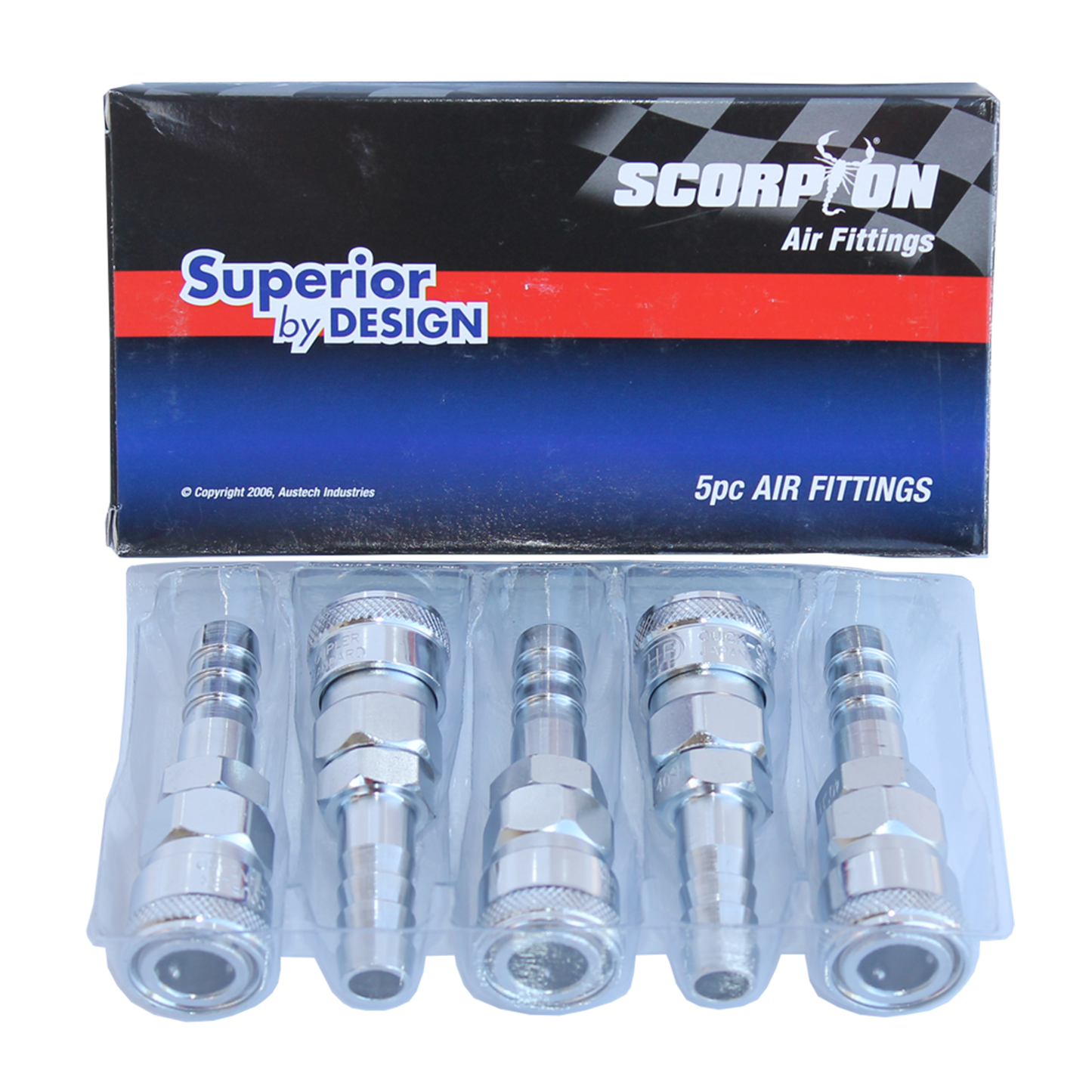 SP Tools Air Tool Fitting - Coupler Hose Barb 1/2" Nitto Style Box Of 5 SH40BX