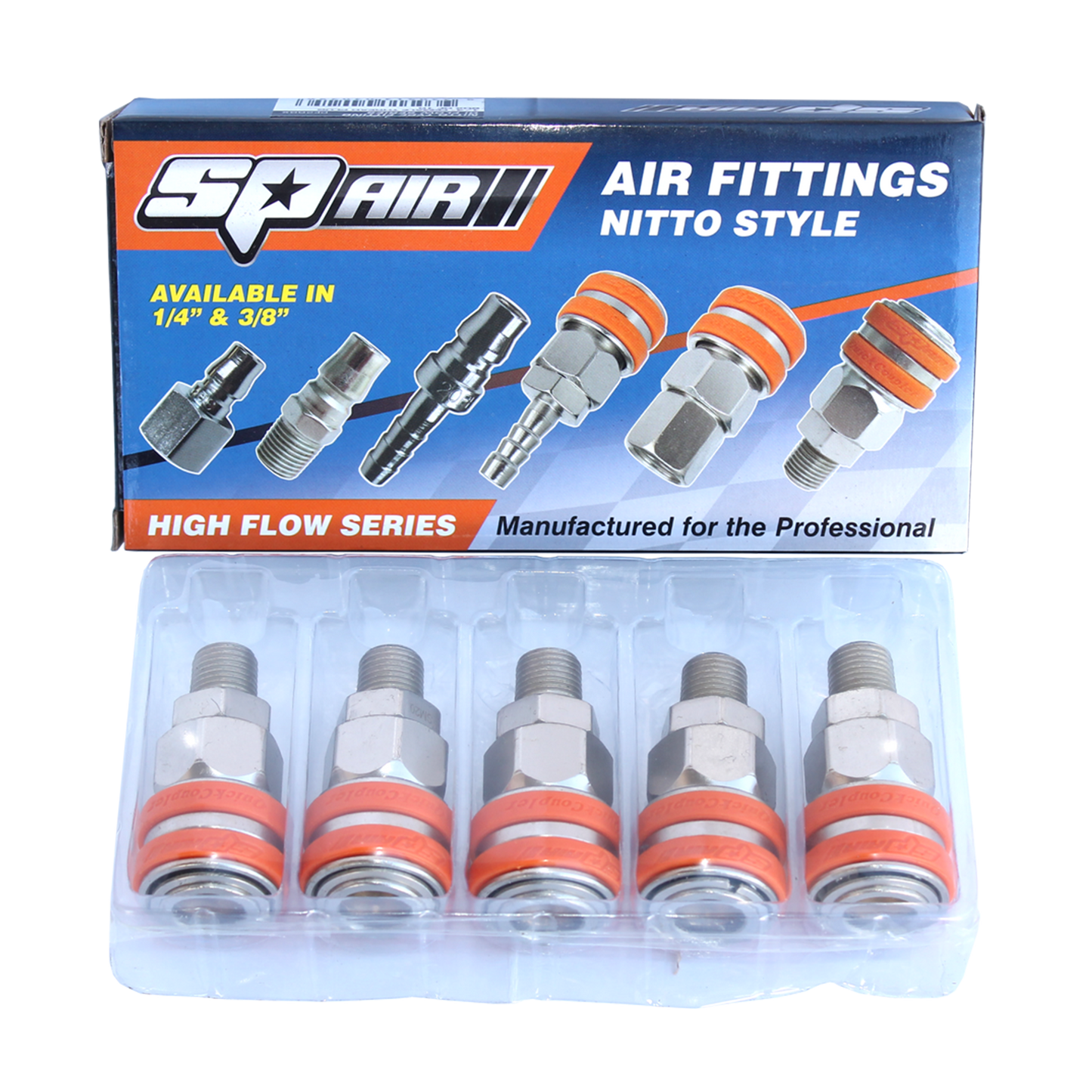 SP Tools Air Tool Fitting - Coupler Male Thread 1/4" Nitto Style (Box Of 5) SM20BX
