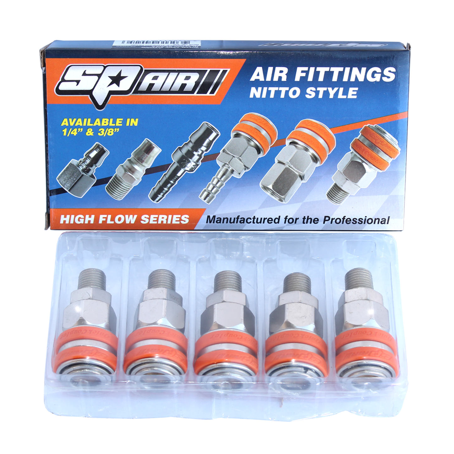SP Tools Air Tool Fitting - Coupler Male Thread 3/8" Nitto Style (Box Of 5) SM30BX