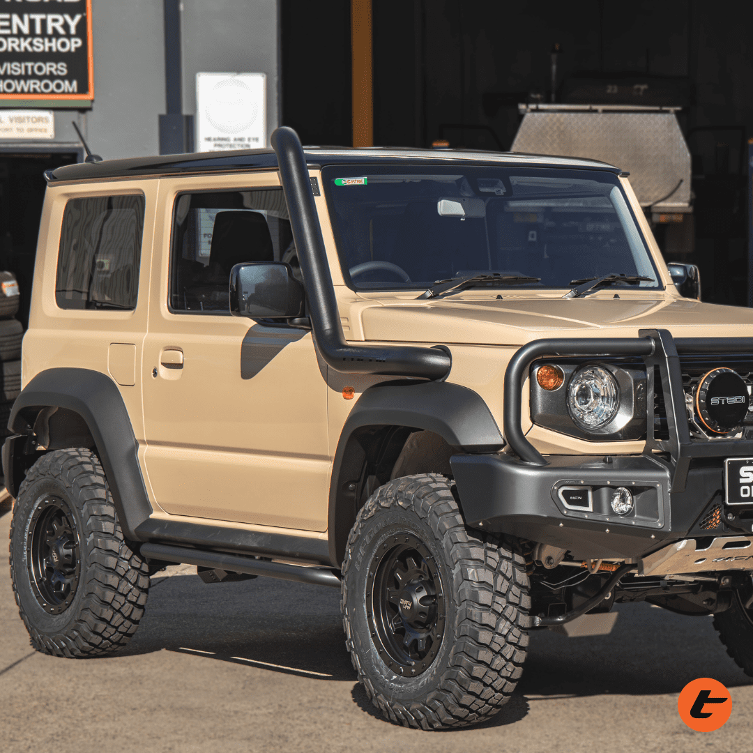 Torqit Jimny 1.5L 04/2019 on 3.5in Stainless Steel Snorkel with Satin Black Powder Coating