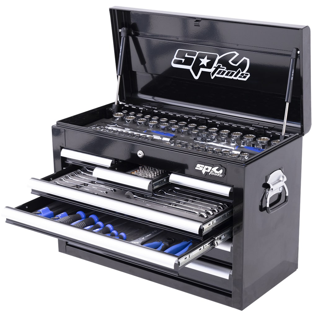 SP Tools Custom Series Tool Kit 201 Pc Metric/SAE 5 Dr Black