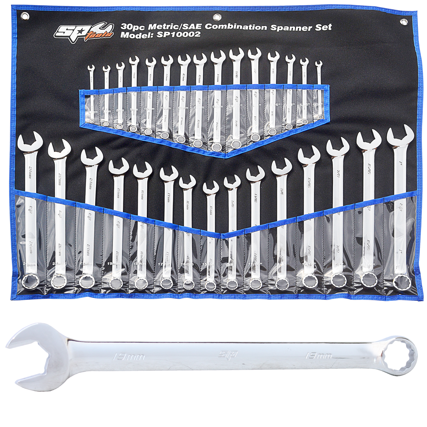 SP Tools Spanner Set - ROE 30pce Metric/SAE SP10002