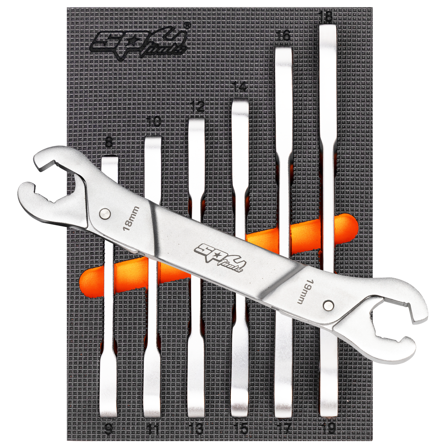 SP Tools Spanner Set Flare Nut Ratcheting 6pc (Metric/SAE Combined) SP10046