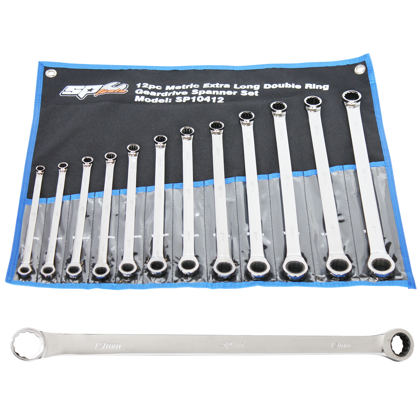 SP Tools Spanner Set - Double Ring Geardrive 12pc Metric SP10412