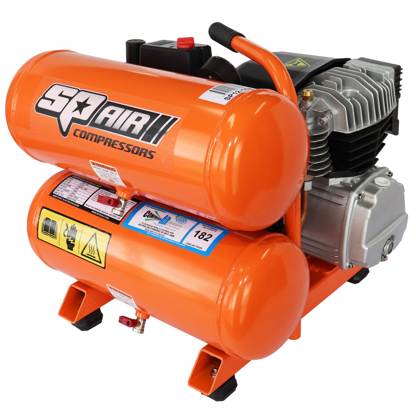 SP Tools Compressor - 2.5Hp Direct Drive Twin 8Lt (16L) Tank SP12-16X