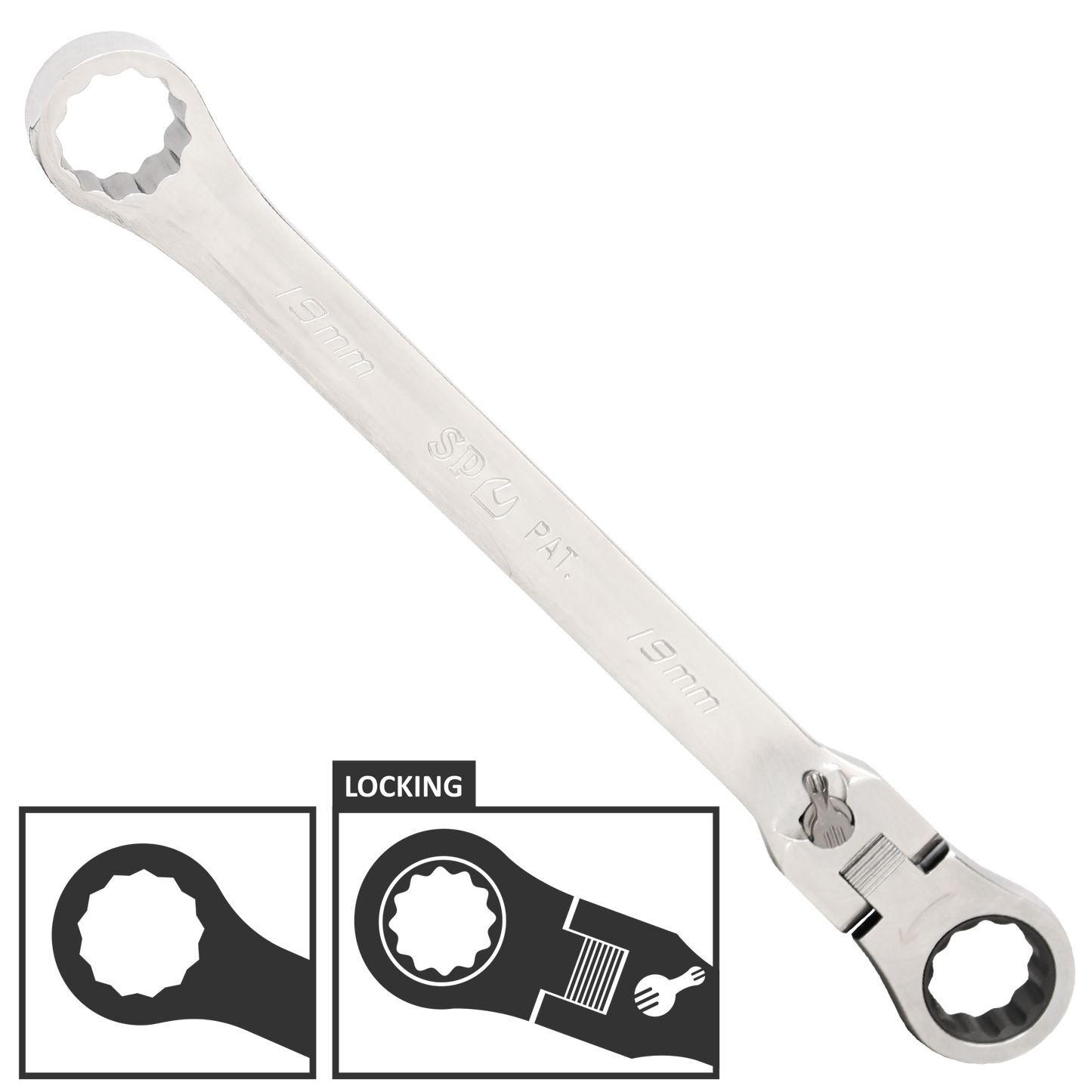 SP Tools Spanner Double Ring Geardrive Flex Head Metric 13mm  SP14033