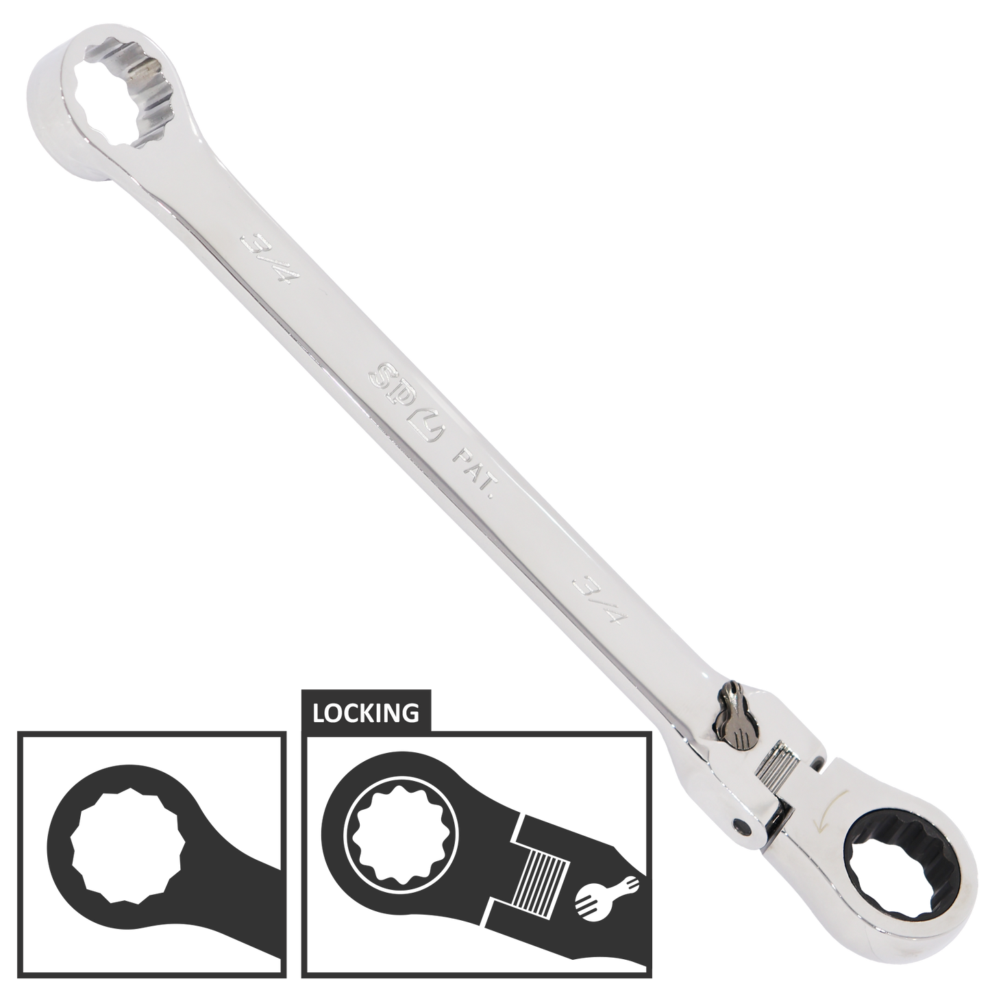 SP Tools Spanner Double Ring Geardrive Flex Head SAE 3/8''  SP14073
