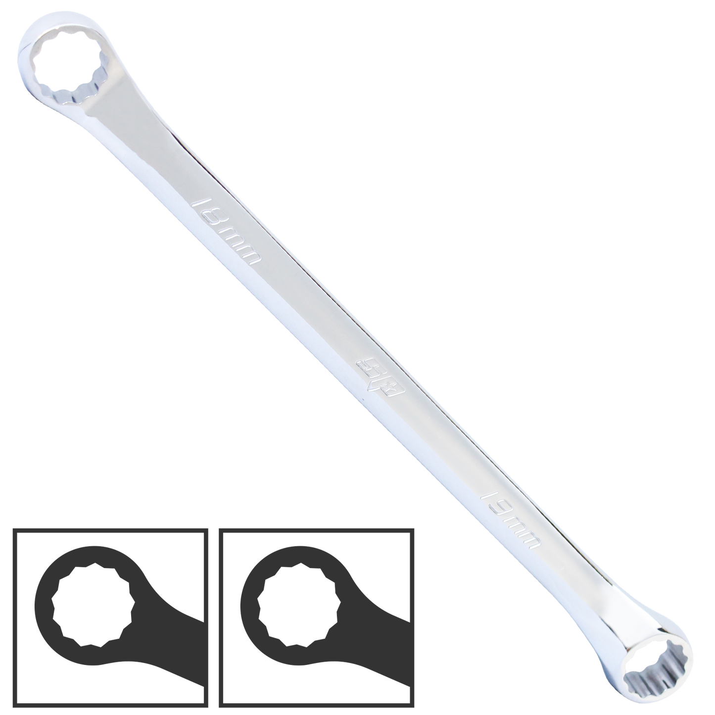 SP Tools Spanner Ring Double Ring Metric 8mm x 9mm 40Degree SP15108
