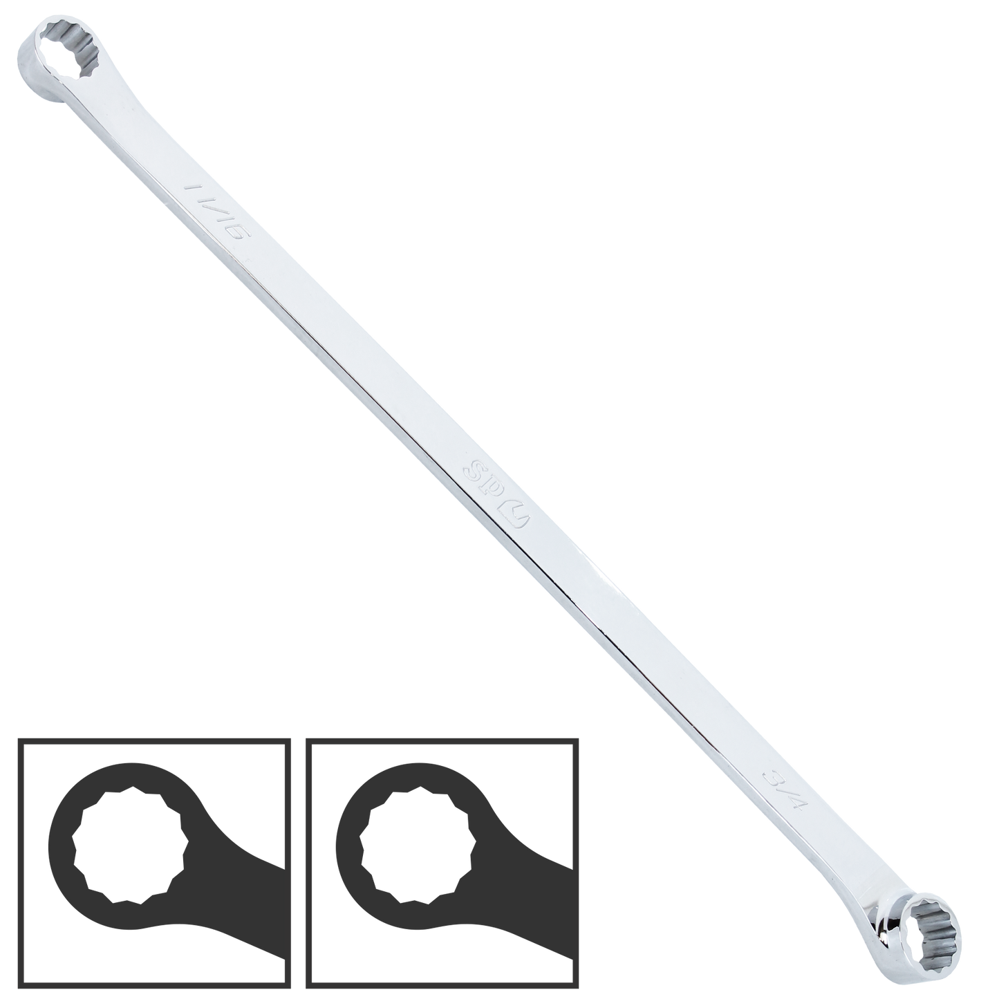 SP Tools Spanner Double Ring SAE 1/2 x 7/16" 15Degree SP15354