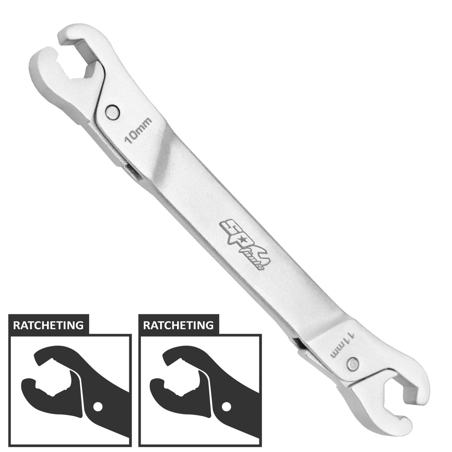 SP Tools Spanner Flare Nut Ratcheting 10*11mm (3/8"X7/16") SP16043